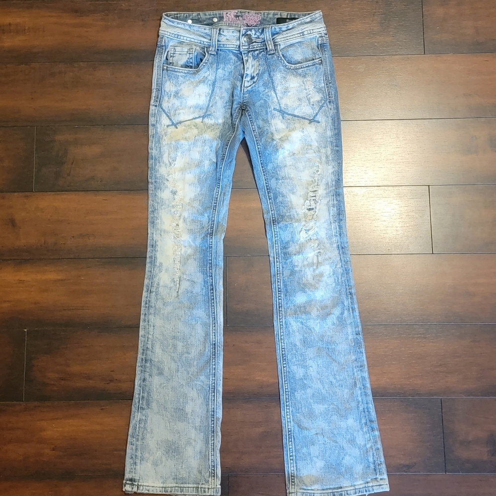 Rf Rock Express Distressed Boot Cut Jeans
